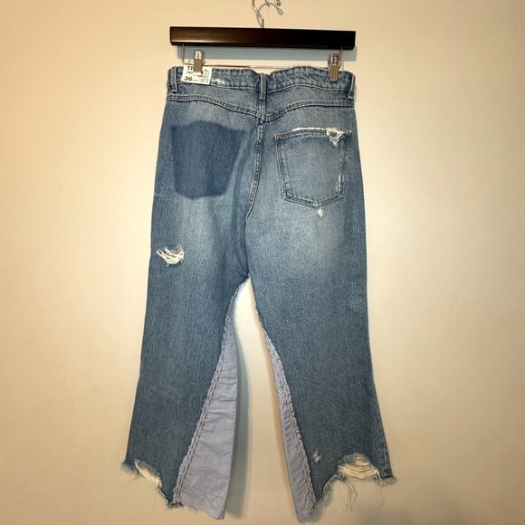 Zara IX'D Makers Distressed Mixed Denim Jeans - Size 4 - Picture 3 of 6